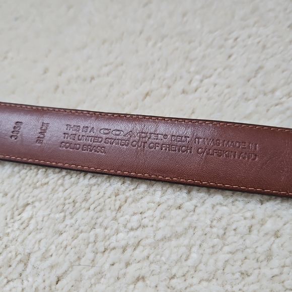 Vintage Coach Black Leather Belt 1\